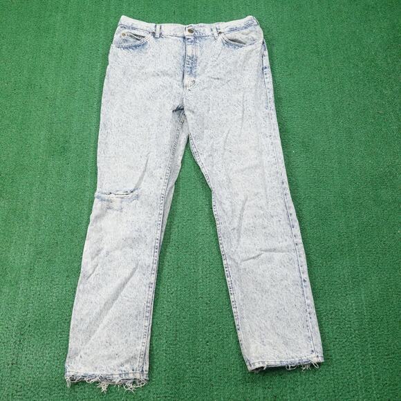 VINTAGE Lee Jeans Mens 38x32 (36x31) Acid Wash Made in USA Distressed 90s - Picture 1 of 14